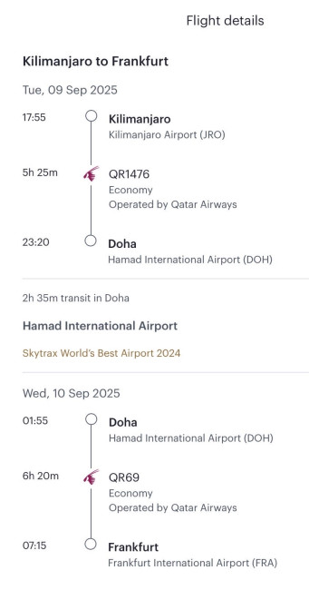 Reiseplan